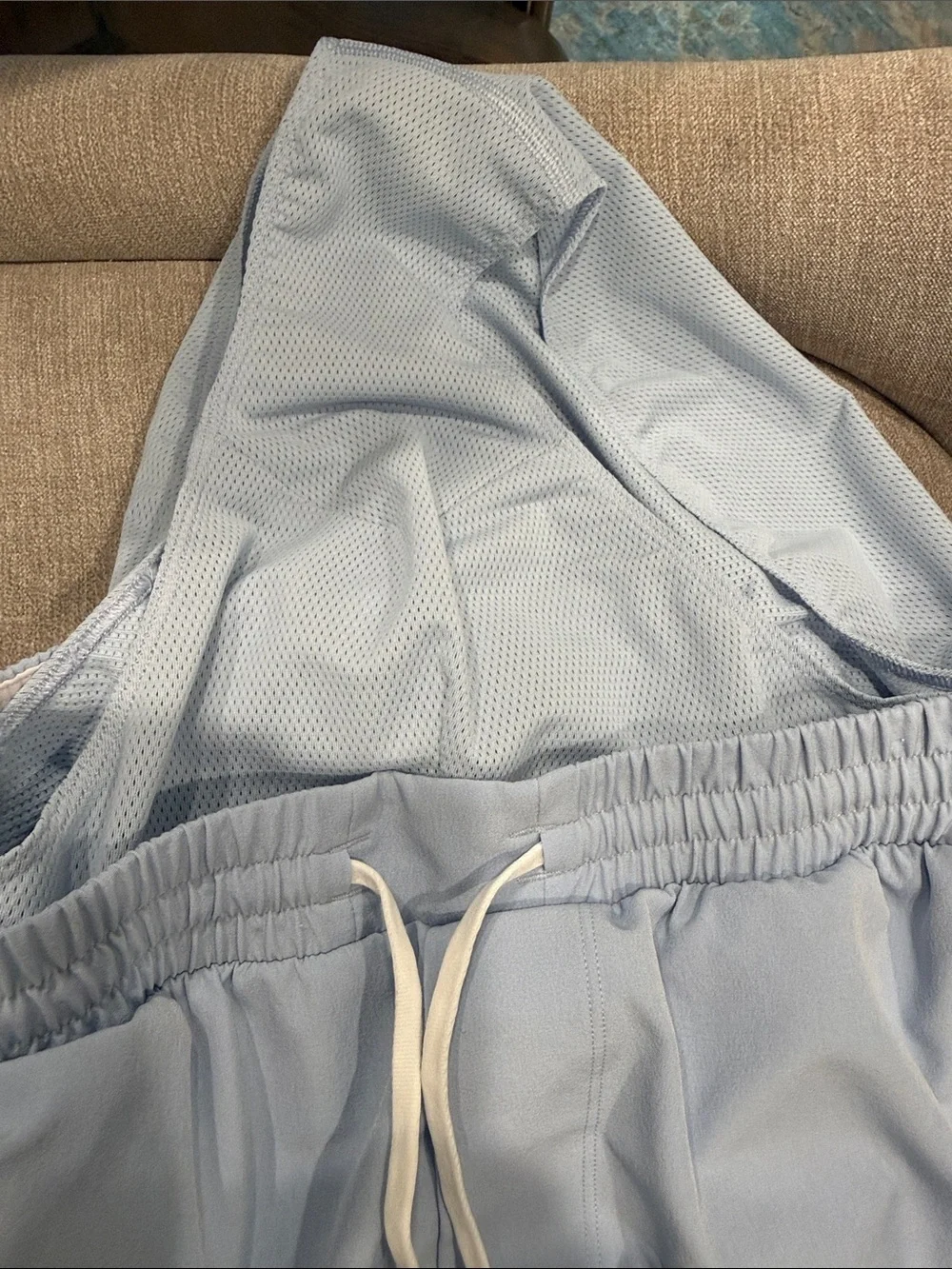 Lululemon Light Blue Mens Drawstring Shorts